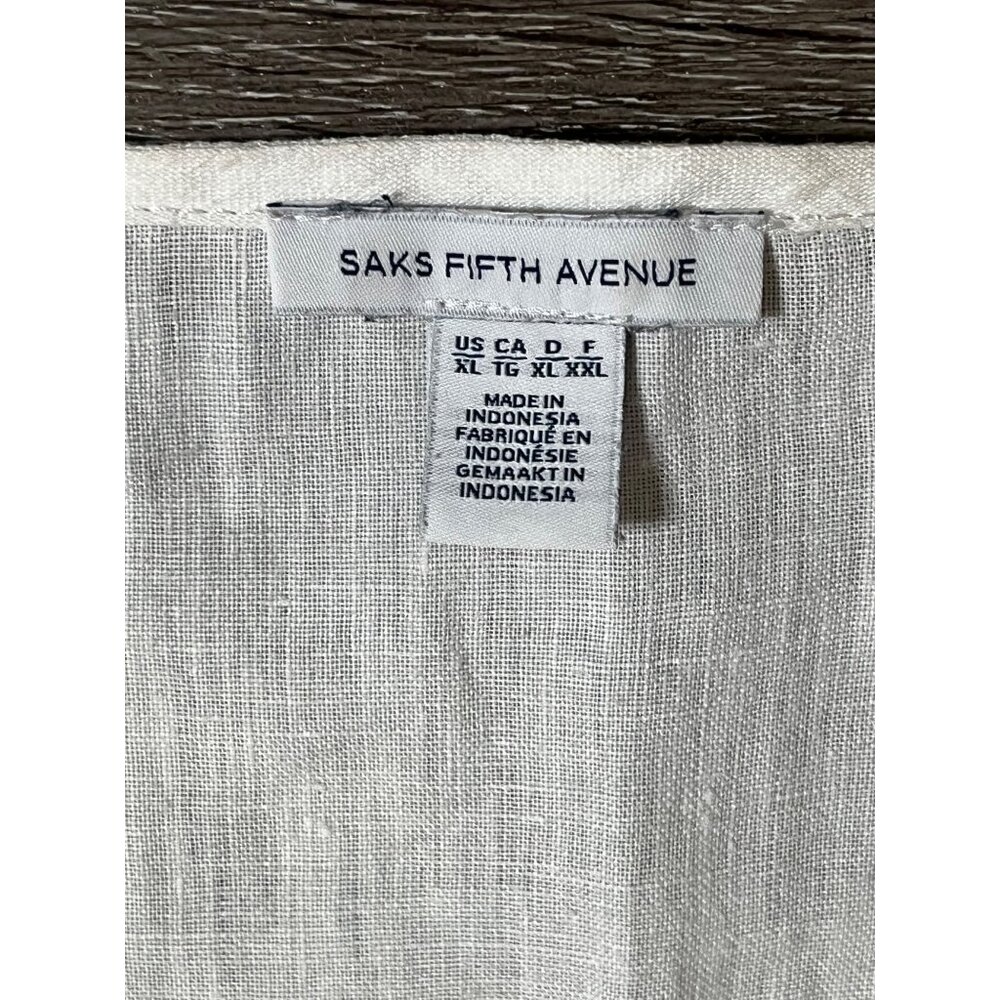 Saks Fifth Avenue White Linen High-Low Tank Top Womens XL - Picture 5 of 6